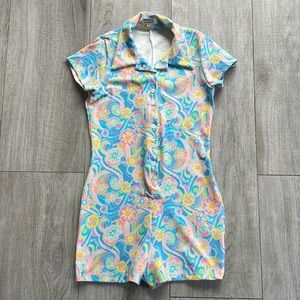 Frankie’s Bikinis Terrycloth Romper Bikini Coverup Size L, fits like M